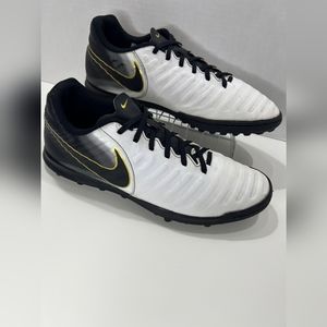 Nike Tiempo Legend VII Club TF Soccer White/Black/Metallic Vivid Gold Mens sz8